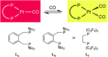 Graphical abstract: Reversible CO exchange at platinum(0). An example of similar complex properties produced by ligands with very different stereoelectronic characteristics