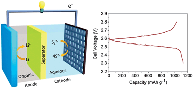 Graphical abstract: An aqueous dissolved polysulfide cathode for lithium–sulfur batteries