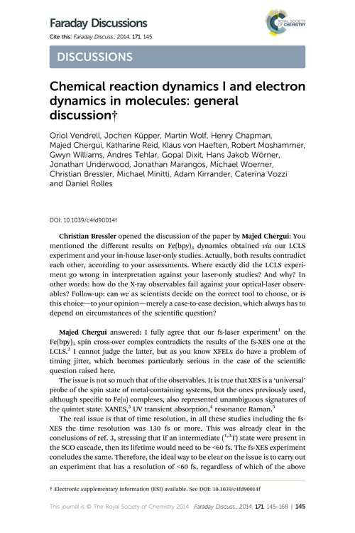 Chemical reaction dynamics I and electron dynamics in molecules: general discussion