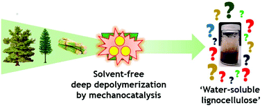 Graphical abstract: Deciphering ‘water-soluble lignocellulose’ obtained by mechanocatalysis: new insights into the chemical processes leading to deep depolymerization