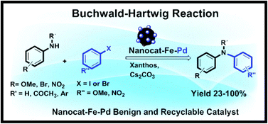 Graphical abstract: Magnetically recyclable magnetite–palladium (Nanocat-Fe–Pd) nanocatalyst for the Buchwald–Hartwig reaction