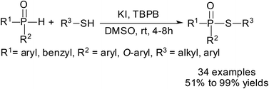 Graphical abstract: TBPB-promoted metal-free synthesis of thiophosphinate/phosphonothioate by direct P–S bond coupling