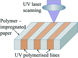 Graphical abstract: Laser-induced photo-polymerisation for creation of paper-based fluidic devices