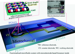Graphical abstract: Inkjet-printed microelectrodes on PDMS as biosensors for functionalized microfluidic systems