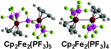 Graphical abstract: Major differences between trifluorophosphine and carbonyl ligands in binuclear cyclopentadienyliron complexes