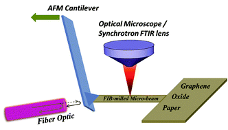 Graphical abstract: Molecular force transfer mechanisms in graphene oxide paper evaluated using atomic force microscopy and in situ synchrotron micro FT-IR spectroscopy
