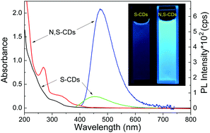 Graphical abstract: Nitrogen and sulfur co-doped carbon dots with strong blue luminescence