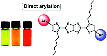 Graphical abstract: Direct arylation as a versatile tool towards thiazolo[5,4-d]thiazole-based semiconducting materials