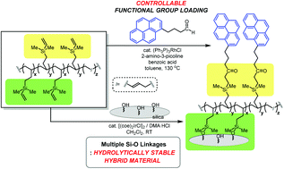 Graphical abstract: A method for introducing organic functional groups on silica surfaces using a functionalized vinylsilane containing polymer