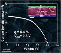 Graphical abstract: Vapour-based processing of hole-conductor-free CH3NH3PbI3 perovskite/C60 fullerene planar solar cells
