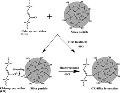 Graphical abstract: Reinforcing efficiency and compatibilizing effect of sol–gel derived in situ silica for natural rubber/chloroprene rubber blends