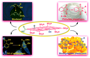 Graphical abstract: Sulfonated graphene as highly efficient and reusable acid carbocatalyst for the synthesis of ester plasticizers
