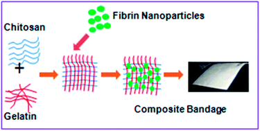 Graphical abstract: Flexible, micro-porous chitosan–gelatin hydrogel/nanofibrin composite bandages for treating burn wounds