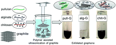 Graphical abstract: Polysaccharide-assisted rapid exfoliation of graphite platelets into high quality water-dispersible graphene sheets