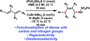Graphical abstract: Regioselective and diastereoselective aminoarylation of 1,3-dienes