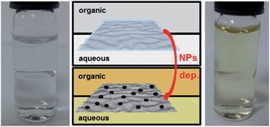 Graphical abstract: Functionalization of graphene at the organic/water interface