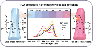 Graphical abstract: Colorimetric strips for visual lead ion recognition utilizing polydiacetylene embedded nanofibers