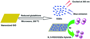 Graphical abstract: Microwave-assisted solvothermal preparation of nitrogen and sulfur co-doped reduced graphene oxide and graphene quantum dots hybrids for highly efficient oxygen reduction