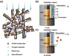 Graphical abstract: Synthesis of core–shell α-Fe2O3@NiO nanofibers with hollow structures and their enhanced HCHO sensing properties