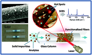 Graphical abstract: A portable microcolumn based on silver nanoparticle functionalized glass fibers and its SERS application