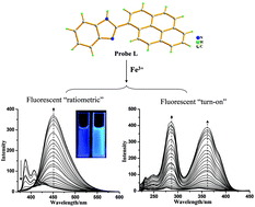 Graphical abstract: 2-(1-Pyrenyl) benzimidazole as a ratiometric and “turn-on” fluorescent probe for iron(iii) ions in aqueous solution