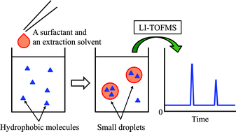 Graphical abstract: Laser ionization time-of-flight mass spectrometry for the evaluation of a local microenvironment in an emulsion