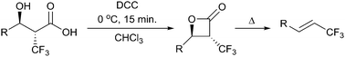 Graphical abstract: Facile synthesis of 1-trifluoromethylalkenes via the decarboxylation of α-trifluoromethyl-β-lactones