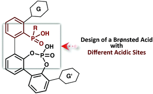 Graphical abstract: Design of a Brønsted acid with two different acidic sites: synthesis and application of aryl phosphinic acid–phosphoric acid as a Brønsted acid catalyst