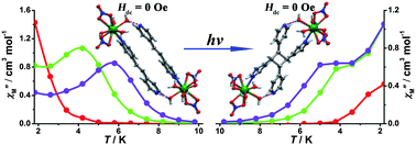 Graphical abstract: Modulation of single-molecule magnet behaviour via photochemical [2+2] cycloaddition
