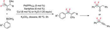 Graphical abstract: Pd-catalyzed gem-difluoroallylation of arylboronic acids with γ,γ-difluoroallylic acetates