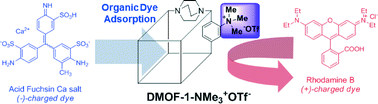 Graphical abstract: Charged functional group effects on a metal–organic framework for selective organic dye adsorptions