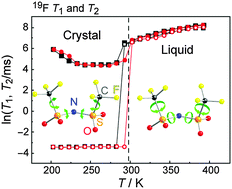 Graphical abstract: Anion and cation dynamics of sulfonylamide-based ionic liquids and the solid–liquid transitions