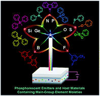 Graphical abstract: Functionalization of phosphorescent emitters and their host materials by main-group elements for phosphorescent organic light-emitting devices