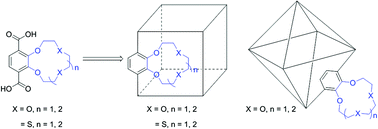 Graphical abstract: Metal–organic frameworks constructed from crown ether-based 1,4-benzenedicarboxylic acid derivatives