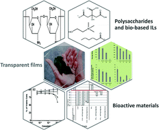 Graphical abstract: Bioactive transparent films based on polysaccharides and cholinium carboxylate ionic liquids