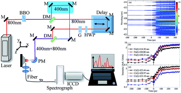 Graphical abstract: Enhancement of laser-induced Fe plasma spectroscopy with dual-wavelength femtosecond double-pulse