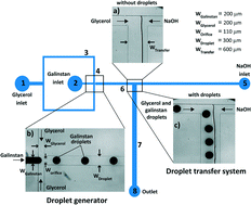 Graphical abstract: Continuous transfer of liquid metal droplets across a fluid–fluid interface within an integrated microfluidic chip