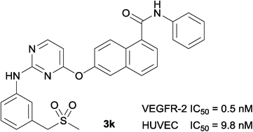 Graphical abstract: Discovery of anilinopyrimidine-based naphthamide derivatives as potent VEGFR-2 inhibitors