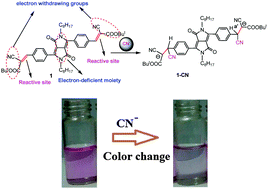 Graphical abstract: A colorimetric probe based on diketopyrrolopyrrole and tert-butyl cyanoacetate for cyanide detection