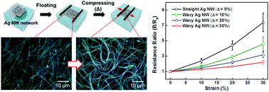 Graphical abstract: Floating compression of Ag nanowire networks for effective strain release of stretchable transparent electrodes