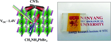 Graphical abstract: Carbon nanotubes as an efficient hole collector for high voltage methylammonium lead bromide perovskite solar cells