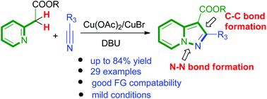 Graphical abstract: Copper-mediated synthesis of pyrazolo[1,5-a]pyridines through oxidative linkage of C–C/N–N bonds