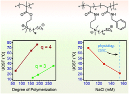 Graphical abstract: The synthesis and aqueous solution properties of sulfobutylbetaine (co)polymers: comparison of synthetic routes and tuneable upper critical solution temperatures