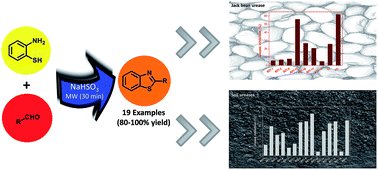 Graphical abstract: Efficient sodium bisulfite-catalyzed synthesis of benzothiazoles and their potential as ureases inhibitors