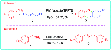 Graphical abstract: Rhodium-catalyzed synthesis of quinolines and imines under mild conditions