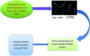 Graphical abstract: Alumina–titania (Al2O3–TiO2) hollow fiber sorptive microextraction coupled to inductively coupled plasma mass spectrometry for determination of trace elements in diesel and gasoline samples