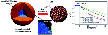 Graphical abstract: Carbon-doped ZnO submicron spheres functionalized with carboxylate groups and effect of dispersion stability in the colloidal system for high photocatalytic activity