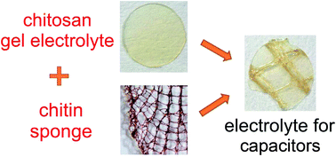 Graphical abstract: A novel chitosan/sponge chitin origin material as a membrane for supercapacitors – preparation and characterization