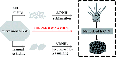Graphical abstract: Ammonolysis of gallium phosphide GaP to the nanocrystalline wide bandgap semiconductor gallium nitride GaN