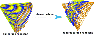 Graphical abstract: Tapered carbon nanocone tips obtained by dynamic oxidation in air
